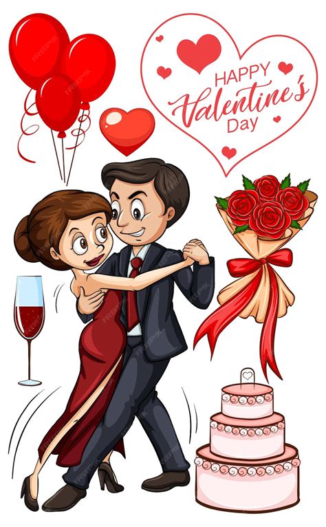Free Vector Valentine Theme With Couple Dancing