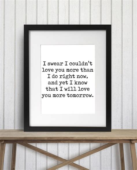 Items Similar To Free Postage I Swear I Couldn T Love You More Quote Art Print Word Art