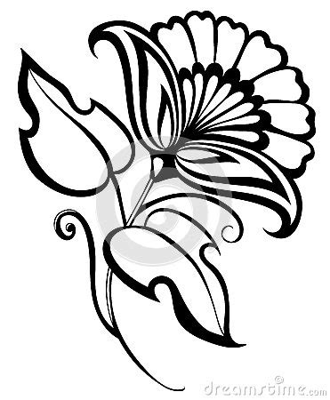 Did you enjoy drawing a rose in black and white? Beautiful Black And White Flower, Hand Drawing. Floral ...