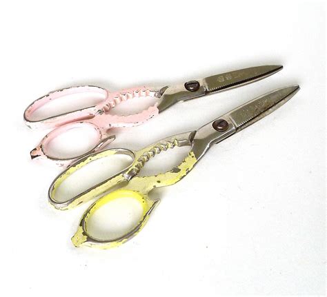Vintage Wiss Kitchen Scissors Pastel Yellow And Pink