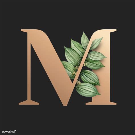 ✓ free for commercial use ✓ no attribution required ✓ high quality images. Download premium illustration of Botanical capital letter M ...