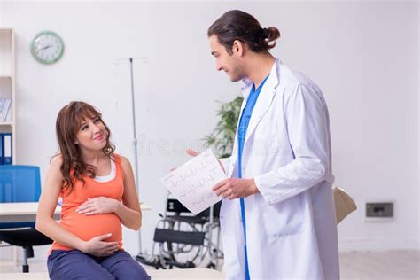 Pregnant Woman Visiting Male Doctor Gynecologist Stock Image Image Of Cardio Heart 186124227