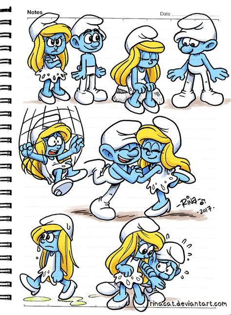 Doodles Smurfs Cartoon Doodles By Rinacat Smurfs Drawing Smurfette