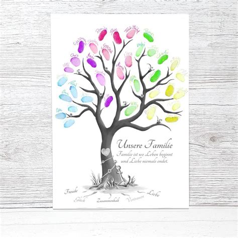 Stammbaum vorlage familienstammbaum vorlagen basteln kostenlos zum einen ums rund jahr zu ausdrucken erstellen vordruck anleitung ideen chart september tree. Stammbaum Familienbaum mit Fingerabdrücken und Namen