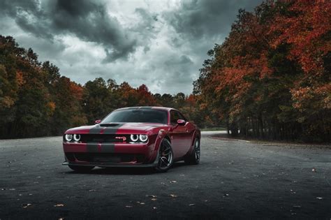 4k Red Car Dodge Muscle Car Dodge Charger Srt Hellcat Widebody Car