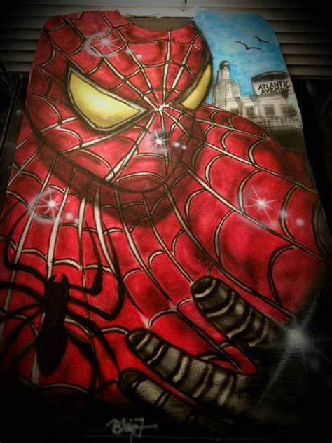 On Sale Airbrushed Spider Man T Shirt Airbrush Airbrushing Etsy