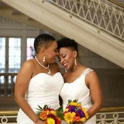 Pin By Tonue Brown On Black Lesbians Lesbian Bride Lesbian Wedding Davids Bridal Wedding Dresses