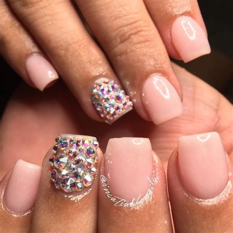 “gorgeous Acrylic Overlay On Her Natural Nails Using Nsiacrylic Overlay Nails Gel Overlay