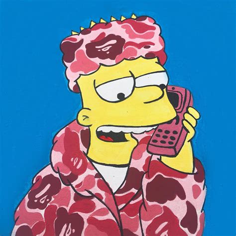 Bart Simpson X Bape Style Painting