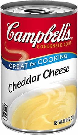 Stir in salt, nutmeg, black pepper, cayenne pepper, 3 cups cheddar cheese, and 1 1/2 cups gruyere or 1 cup pecorino romano; Campbell's® Cheddar Cheese Condensed Soup Reviews 2019