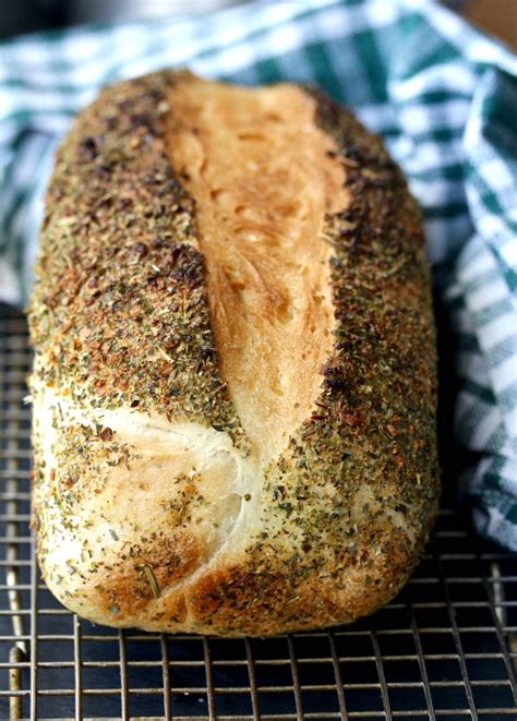 Easy Homemade Herb Crusted Italian Bread Karens Kitchen Stories