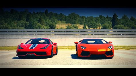 Which one is louder for you? Forza Horizon 2: Ferrari 458 Speciale vs Lamborghini Aventador | Drag Race - YouTube