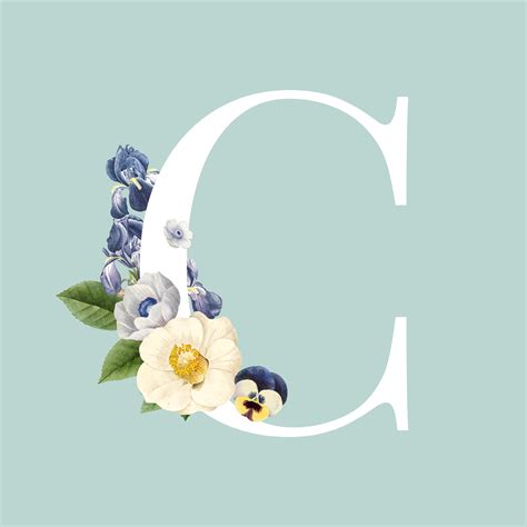 Floral Styled Letter C Typography Download Free Vectors Clipart