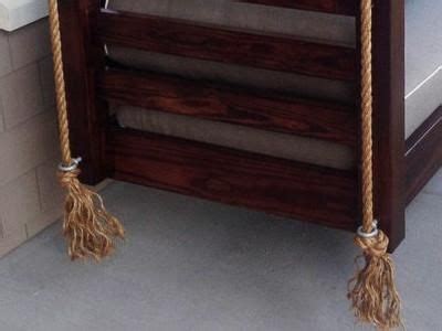 Jazwiec's hanging bed has two. Swing Bed Hanging Ropes | Hanging rope, Bed hardware ...