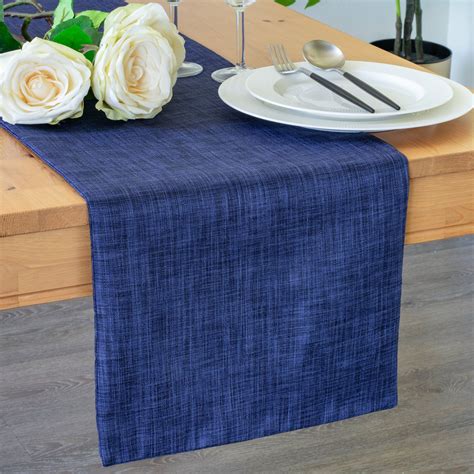 Dark Blue Table Runner 64 Inches Long For Dining Kitchen Etsy