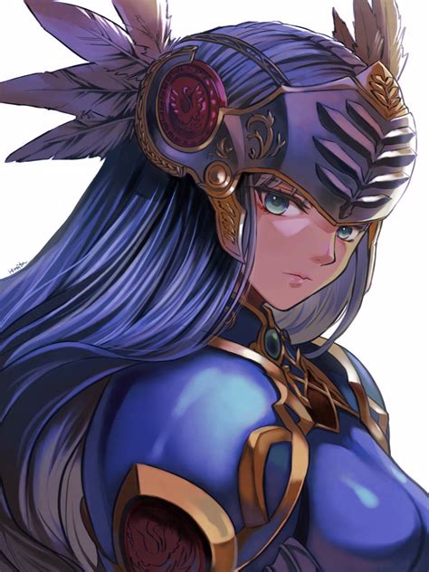 Hiroita Lenneth Valkyrie Valkyrie Profile Series Highres 1girl Armor Blue Armor Blue