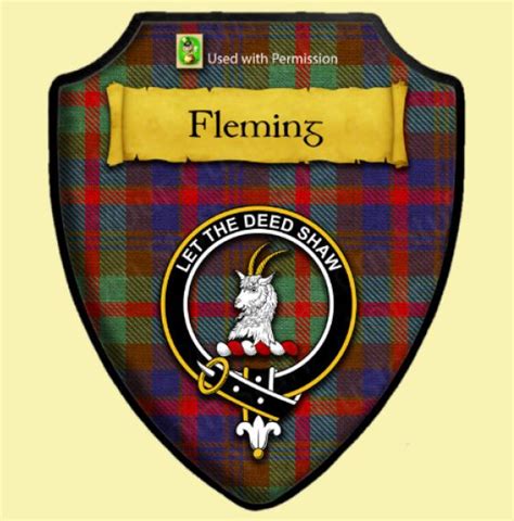 Fleming Ancient Tartan Crest Wooden Wall Plaque Shield For Everything