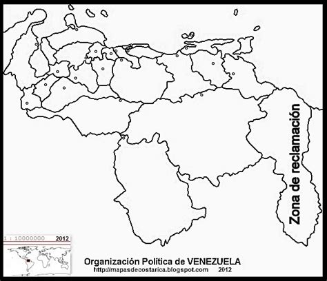 Mapa De La Organización Política De Venezuela Blanco Y Negro