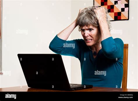 Woman Pulling Hair Out Computer Hi Res Stock Photography And Images Alamy