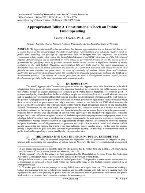 Provides $97 billion in base discretionary funding, an increase of $2 billion. Appropriation bills check on public spending.pdf | Appropriations Bill (United States ...