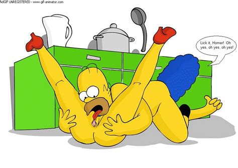 rule 34 animated color cunnilingus female homer simpson human licking male marge simpson nude