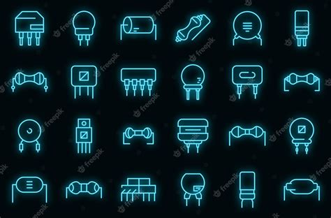 Premium Vector Resistor Icons Set Vector Neon