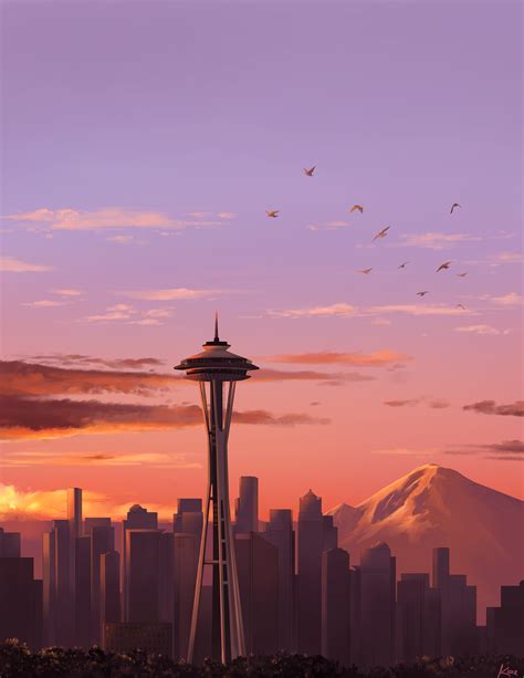 I painted a Seattle sunset : Seattle