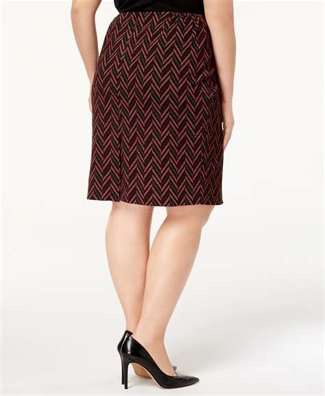 Kasper Plus Size Jacquard Pencil Skirt Macys