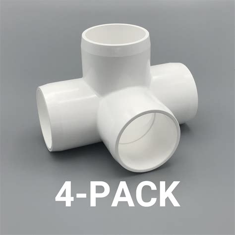 1 12 Inch 4 Way Tee Pvc Fitting Connector Elbow 4 Pack