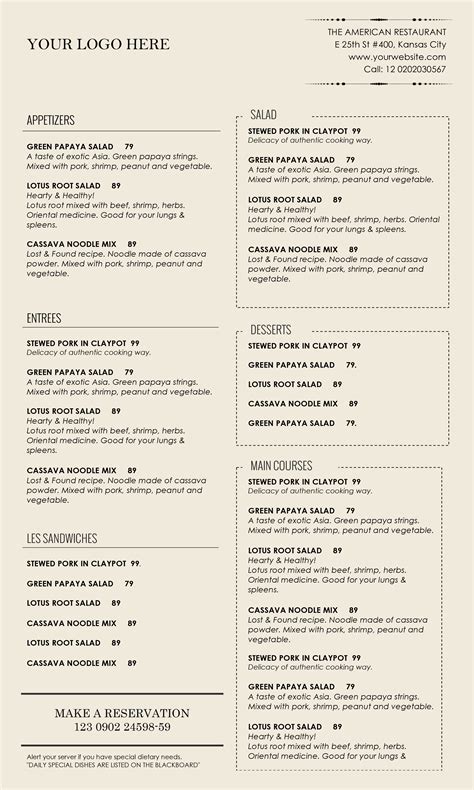 Food Menu Template Fillable Printable Pdf And Forms Handypdf Porn Sex Picture