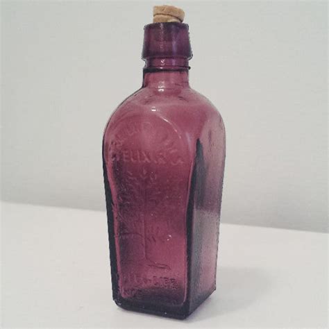 Amethyst Purple Glass Bottle Straubmuller S Elixir Nectar Etsy