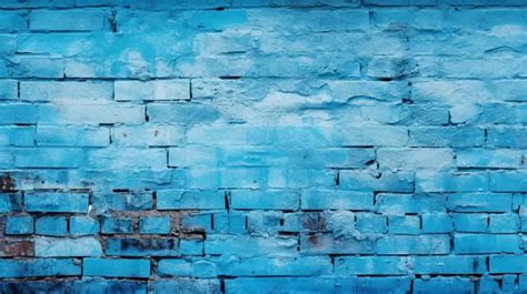 Blue Painted Brick Wall Backdrop With Textured Background Brick