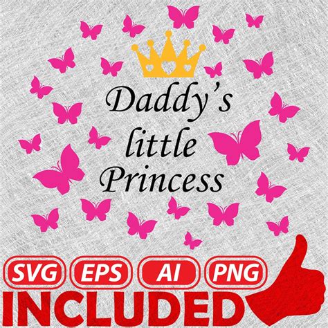 daddy s little princess svg cut file fathers s little etsy