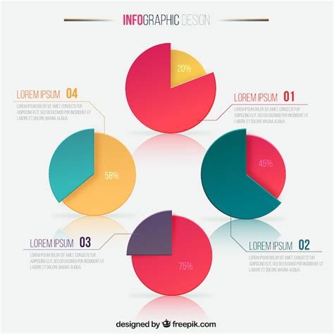 Infografía Con Gráficos Circulares Vector Premium