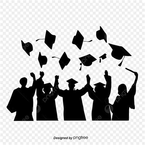 Graduate Caps Silhouette Png Free Silhouettes Of Graduation Caps
