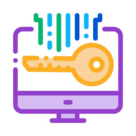 Security Key Icon Vector Outline Illustration 17593581 Vector Art At