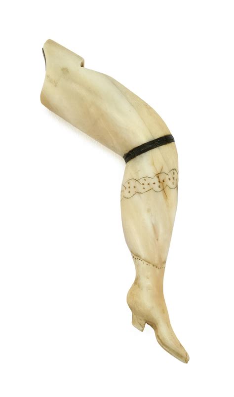 Lot Rare Whaleman Made Whale Ivory Naughty Leg Whistle Finely