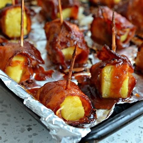 Bacon Wrapped Pineapple | Just A Pinch Recipes
