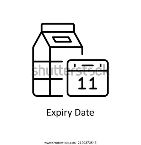 Expiry Date Vector Outline Icon Web Stock Vector Royalty Free