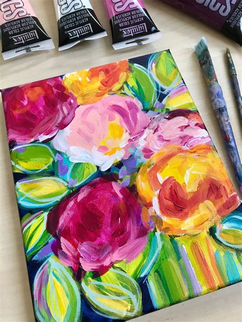 Acrylic Painting Classes How To Paint Abstract Flowers With Acrylic