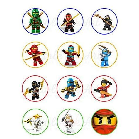 Ninjago Lego Edible Cupcake Toppers 12 Images