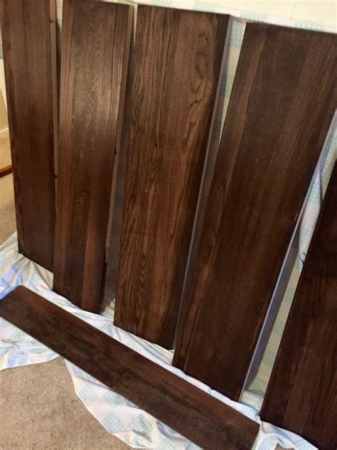 Sse pecan in the works. Oak stair treads stained in ranch walnut by Sherwin ...