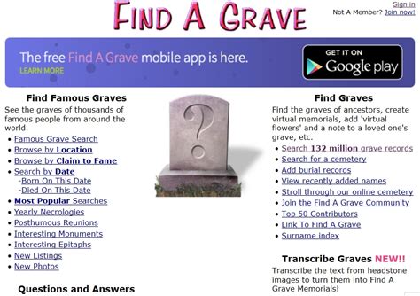 The Find A Grave Index A Reliable Source For Finding Gravesites Around