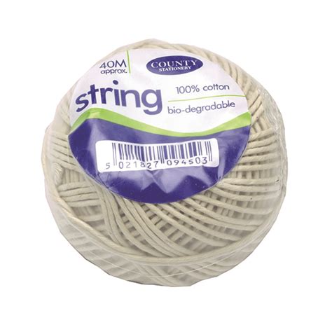 Stationery Supplies Cotton String Ball Medium 40m Biodegradable Pack