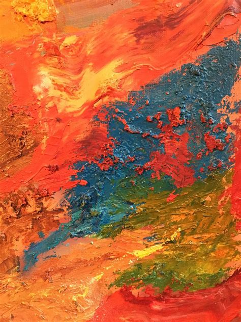 Sophie Danielle Rubinstain Fiery Abstract Orange Colour Original