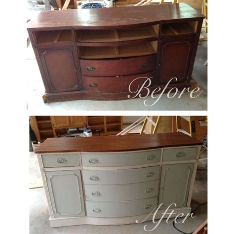 Chalk Paint Two Toned Buffet Before And After Shabby Chic Furniture