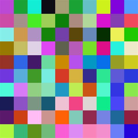 A 10x10 Grid Of Random Colours By Catfacebunyyawesome On Deviantart