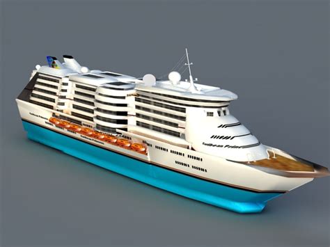 Caribbean Princess Cruise Ship 3d Model Object Files Free Download