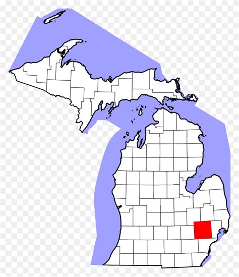 Map Of Michigan Highlighting Oakland County State Of Michigan Clip