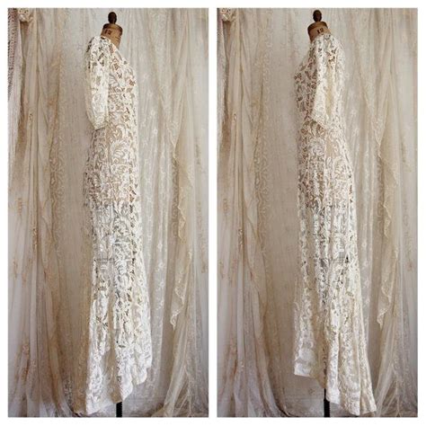 breathtaking elaborate antique lace wedding gown museum etsy wedding gowns lace antique